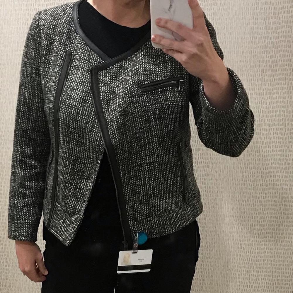 Great BR Wool and Leather Accent Jacket